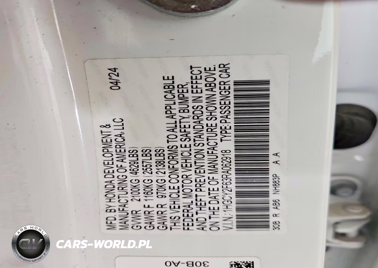2024 Honda Accord Hybrid Exl VIN:1HGCY2F63RA062918 - 12