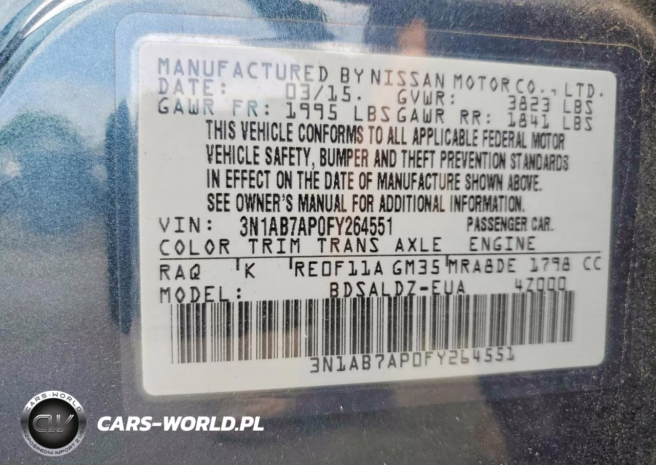 2015 Nissan Sentra Sv VIN:3N1AB7AP0FY264551 - 12
