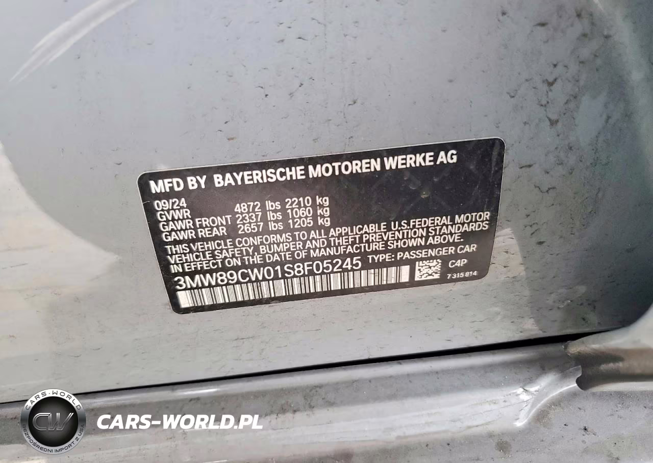 2025 BMW 330Xi VIN:3MW89CW01S8F05245 - 12
