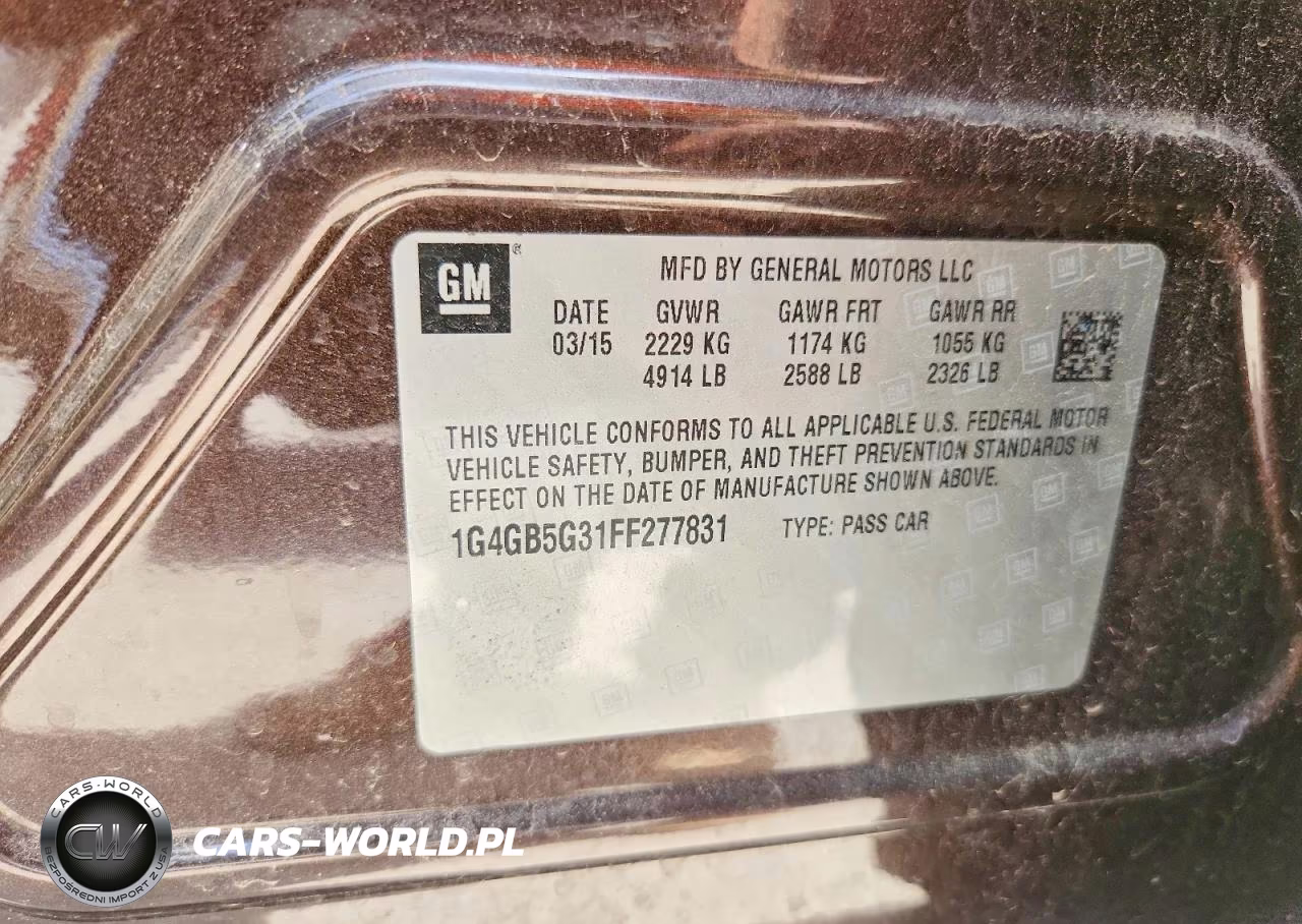 2015 Buick Lacrosse VIN:1G4GB5G31FF277831 - 12