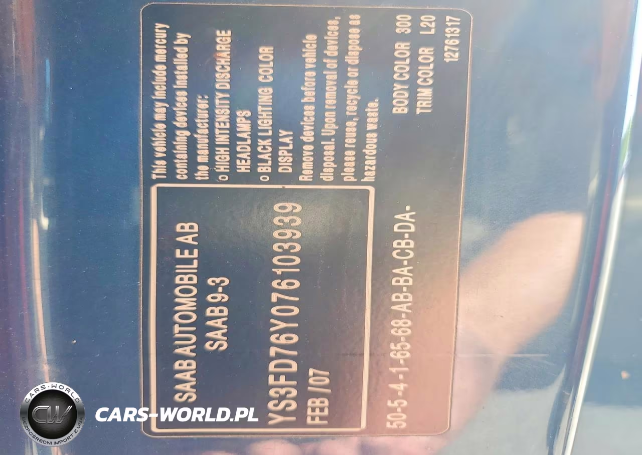 2007 Saab 9-3 2.0T VIN:YS3FD76Y076103939 - 12