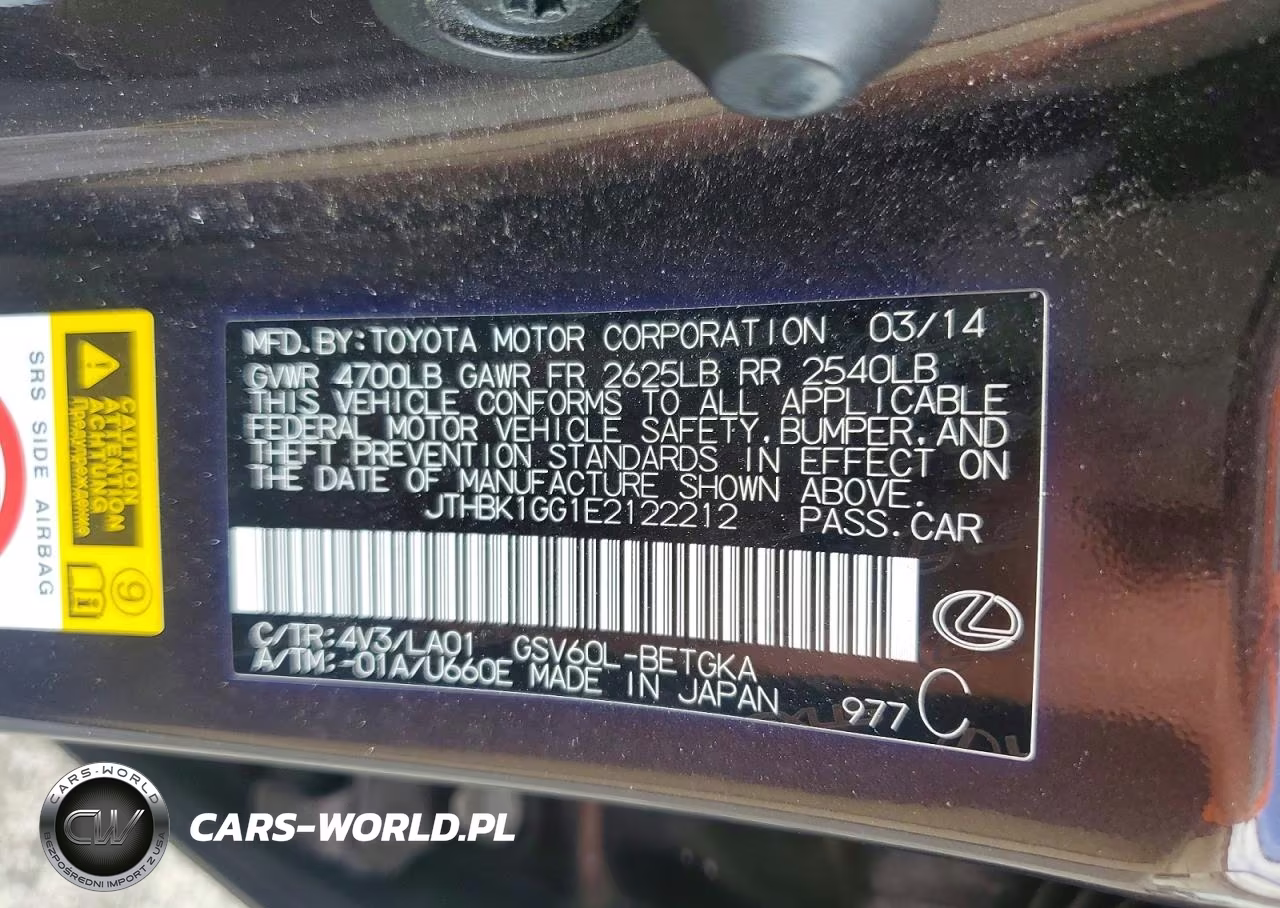 2014 Lexus Es 350 VIN:JTHBK1GG1E2122212 - 13