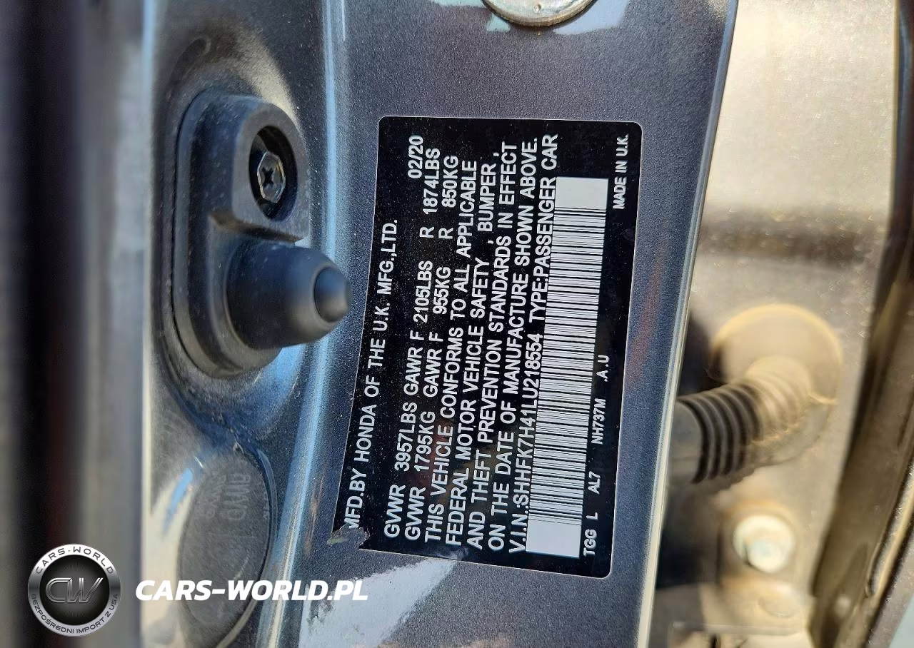 2020 Honda Civic Sport VIN:SHHFK7H41LU218554 - 12
