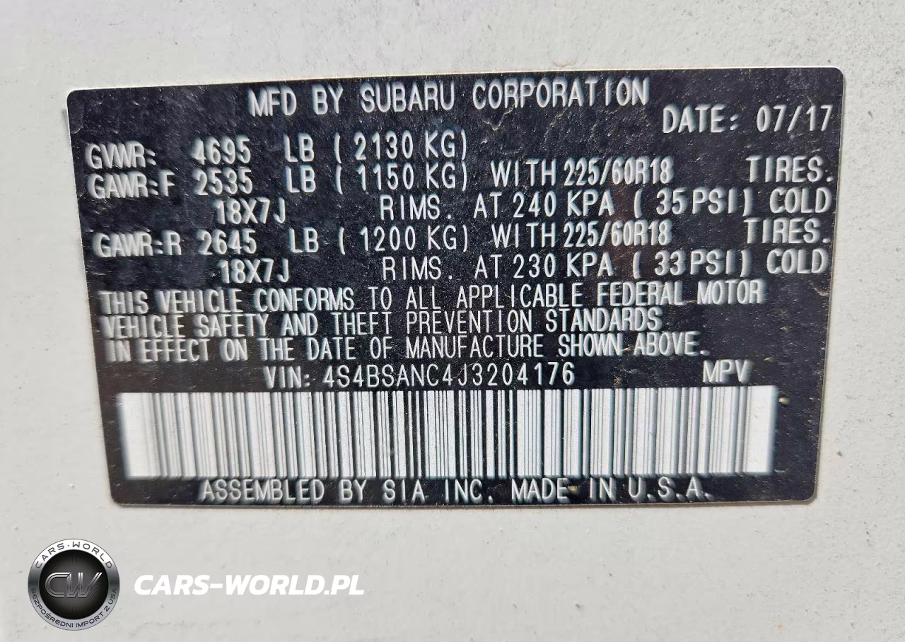 2018 Subaru Outback 2.5I Limited VIN:4S4BSANC4J3204176 - 13