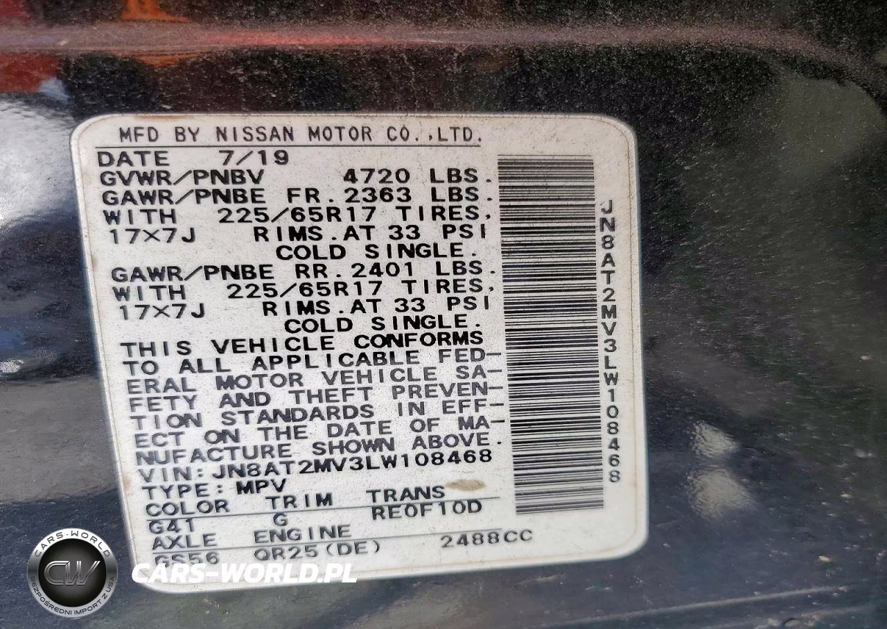 2020 Nissan Rogue Sv VIN:JN8AT2MV3LW108468 - 13