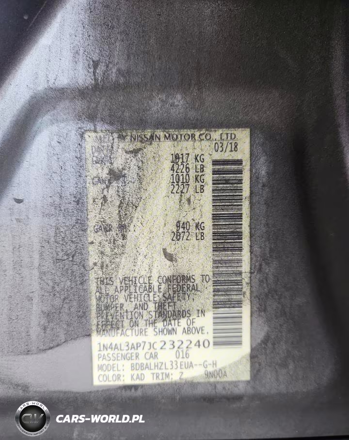 2018 Nissan Altima 2.5 Sr VIN:1N4AL3AP7JC232240 - 12