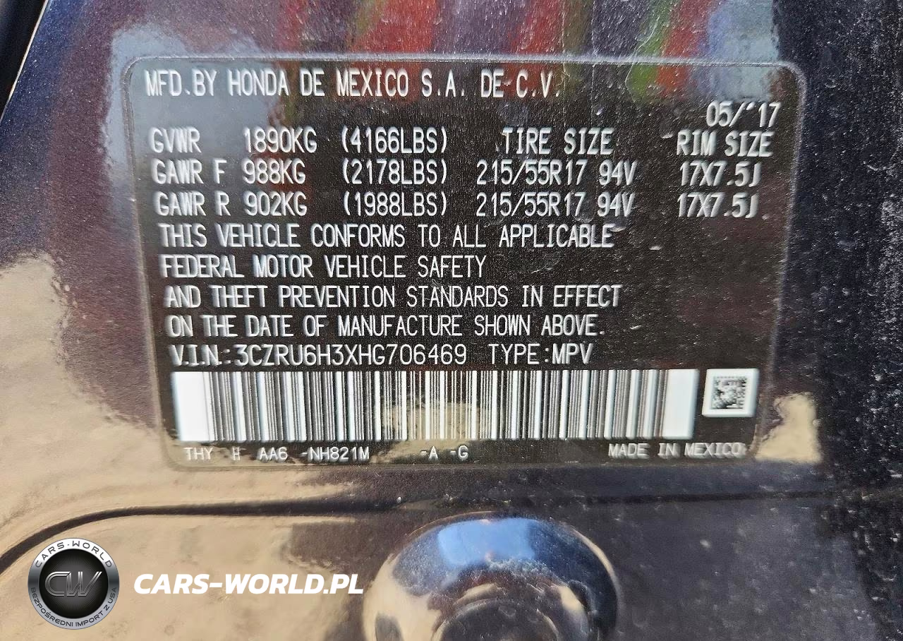 2017 Honda Hr-V Lx VIN:3CZRU6H3XHG706469 - 14