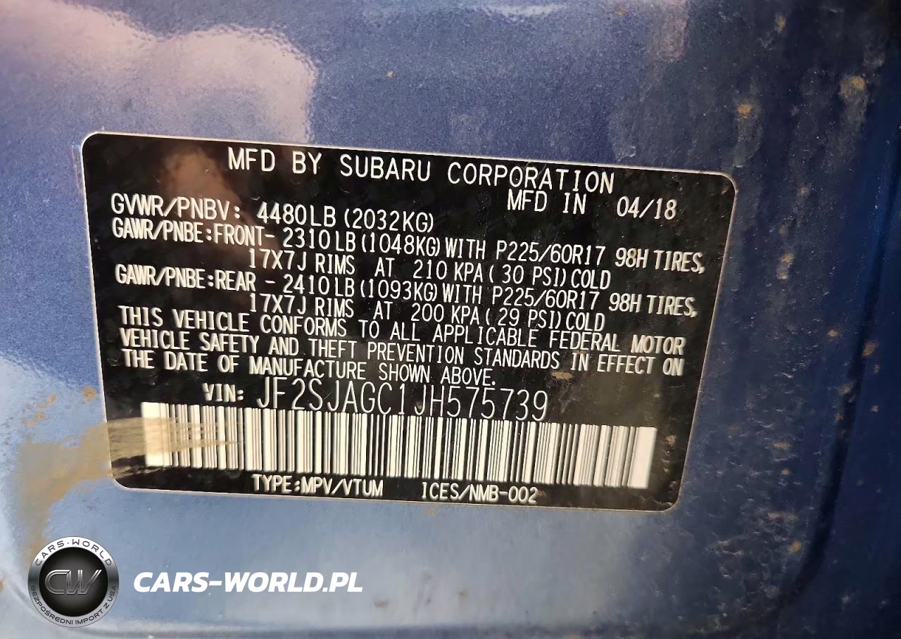2018 Subaru Forester 2.5I Premium VIN:JF2SJAGC1JH575739 - 13