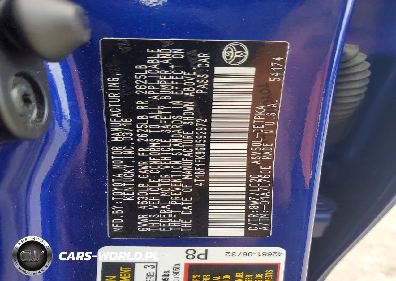 2016 Toyota Camry Xse VIN:4T1BF1FK9GU592972 - 12