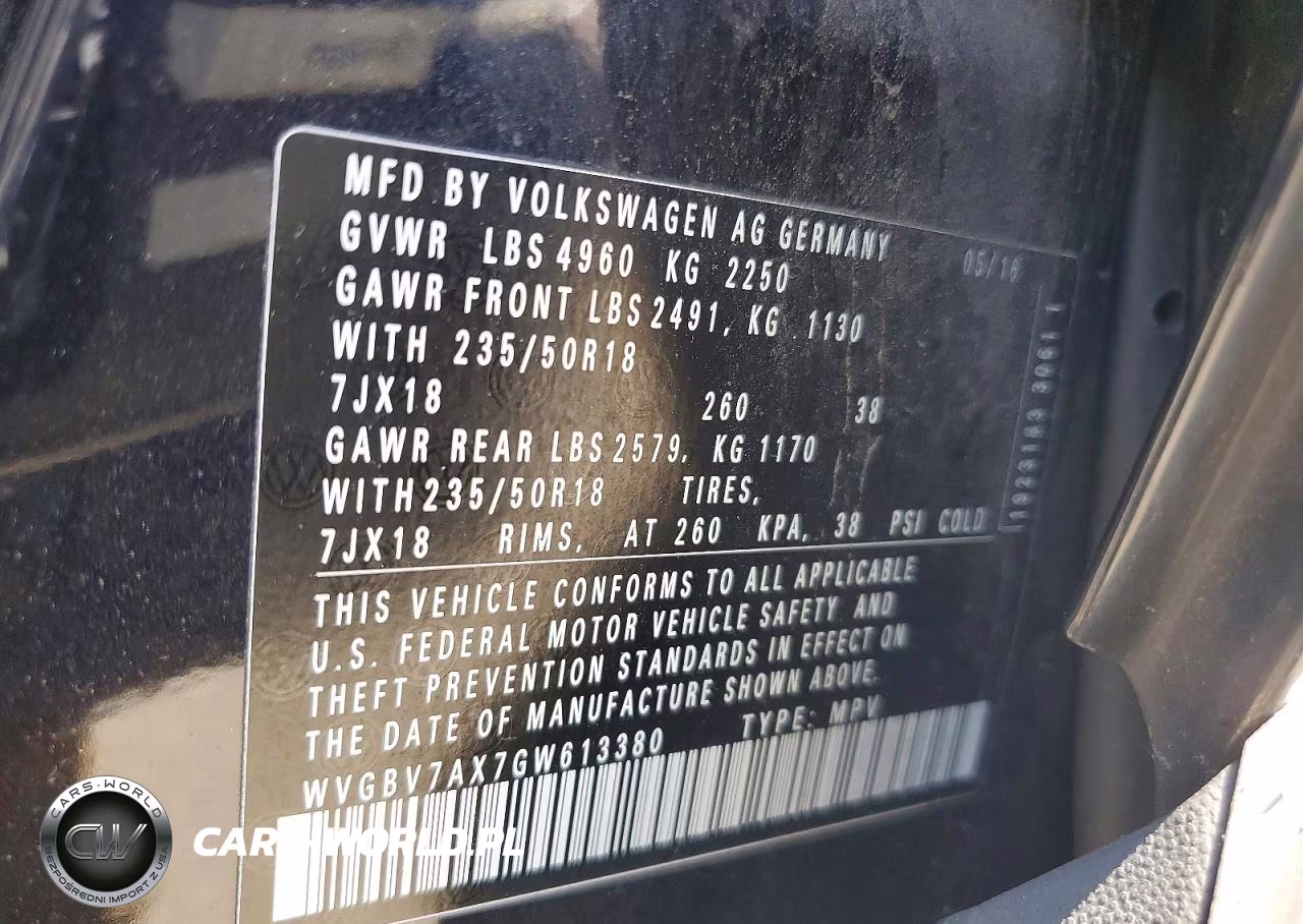 2016 Volkswagen Tiguan S VIN:WVGBV7AX7GW613380 - 13