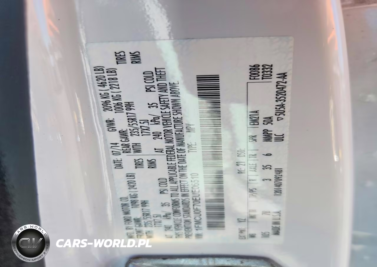 2014 Ford Escape S VIN:1FMCU0F70EUE06510 - 13