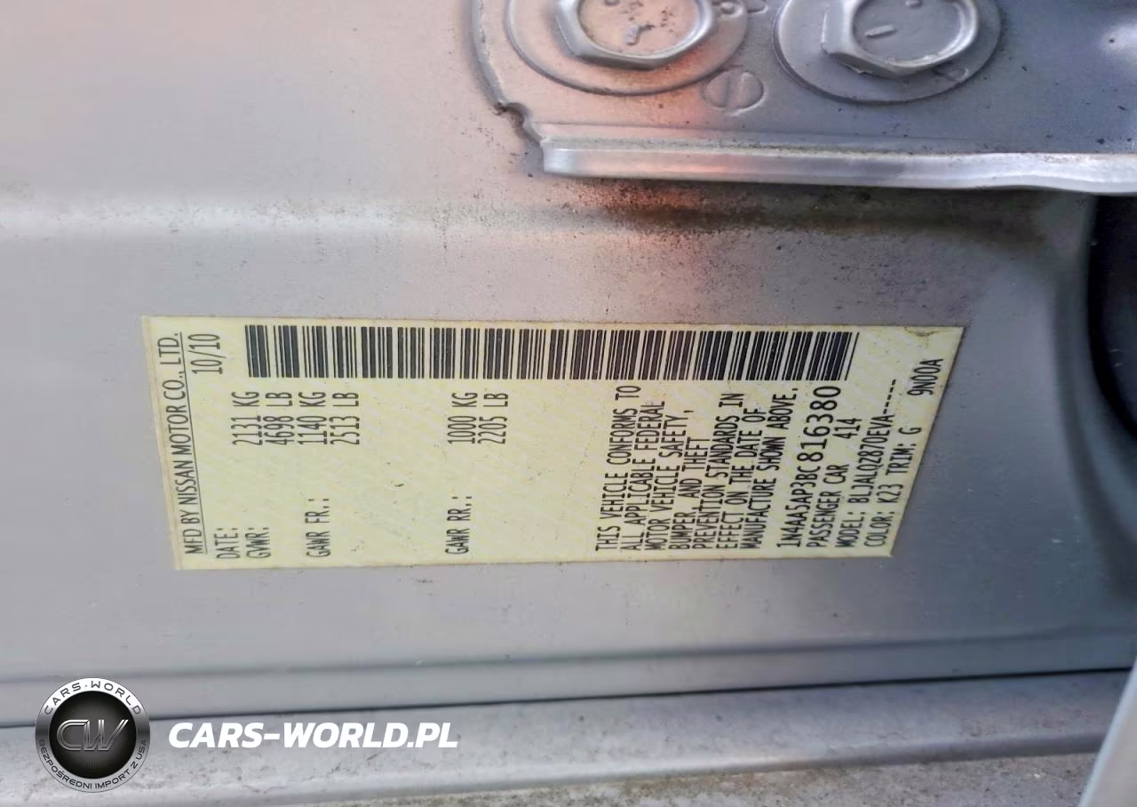 2011 Nissan Maxima 3.5 S VIN:1N4AA5AP3BC816380 - 12