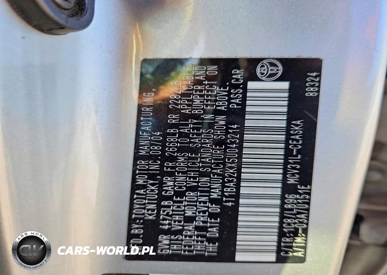 2005 Toyota Camry Se VIN:4T1BA32KX5U043214 - 12