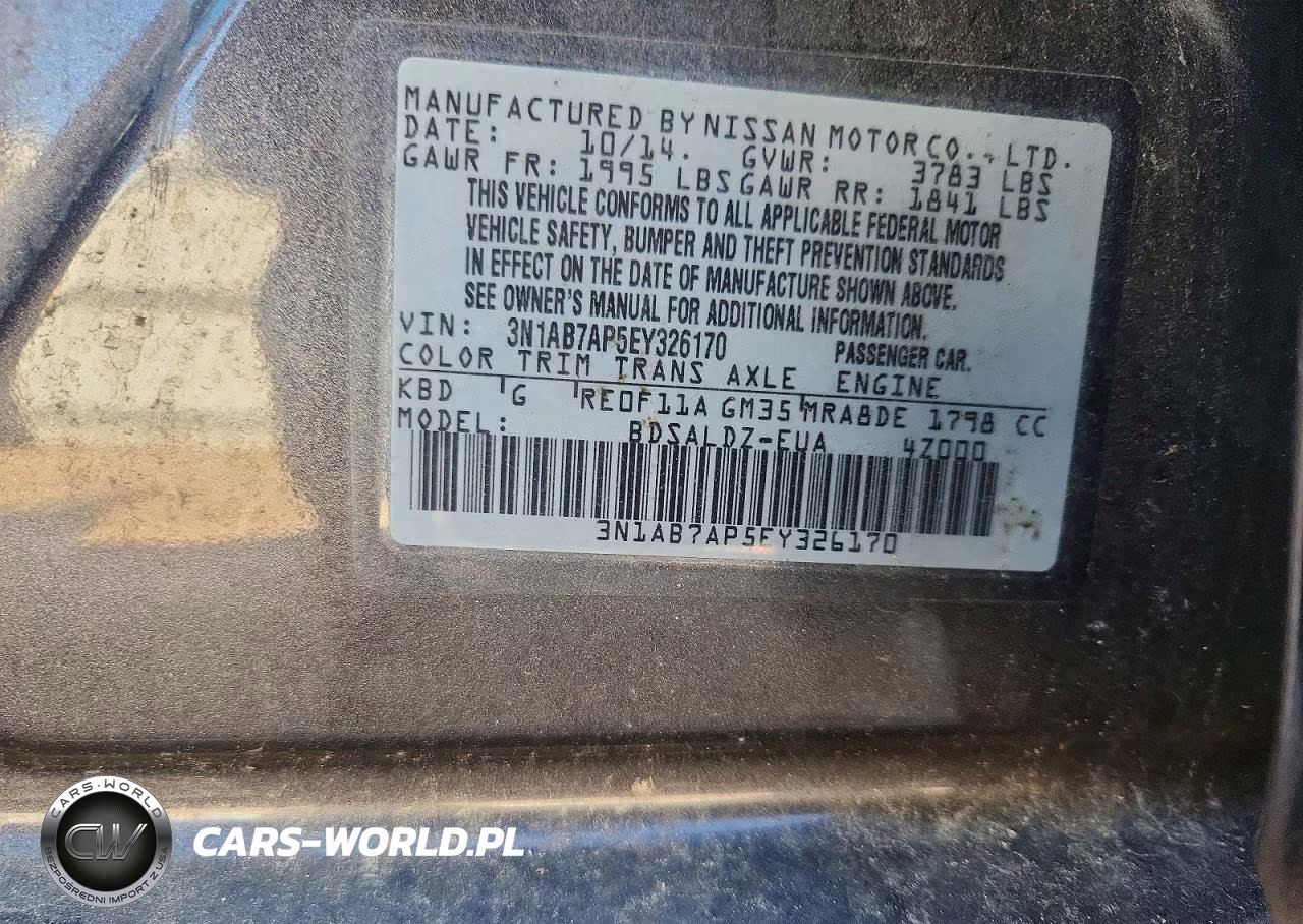 2014 Nissan Sentra Sv VIN:3N1AB7AP5EY326170 - 12