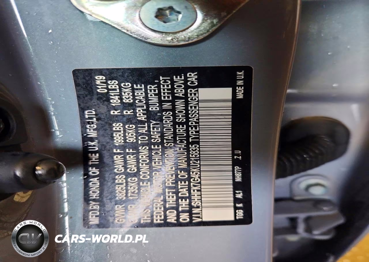2019 Honda Civic Sport VIN:SHHFK7G45KU215835 - 12