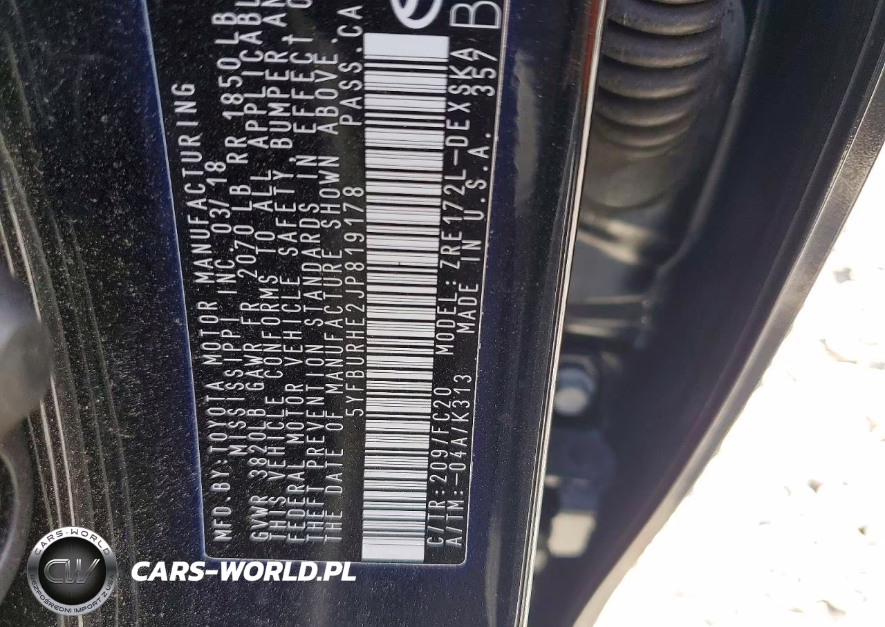 2018 Toyota Corolla Se VIN:5YFBURHE2JP819178 - 12