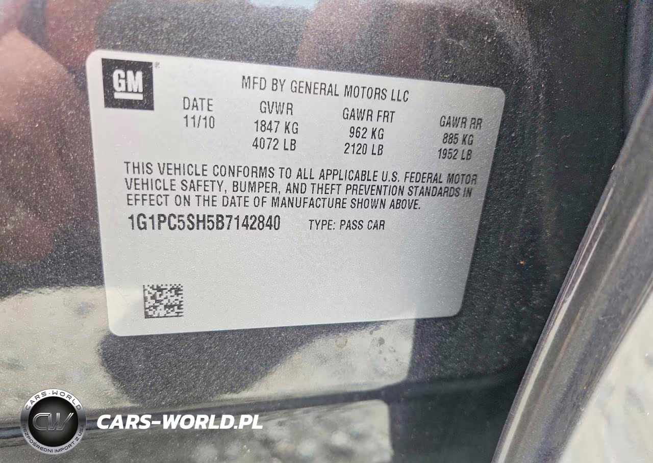 2011 Chevrolet Cruze Ls VIN:1G1PC5SH5B7142840 - 12