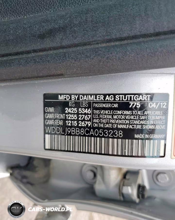 2012 Mercedes-Benz Cl 550 VIN:WDDLJ9BB8CA053238 - 12