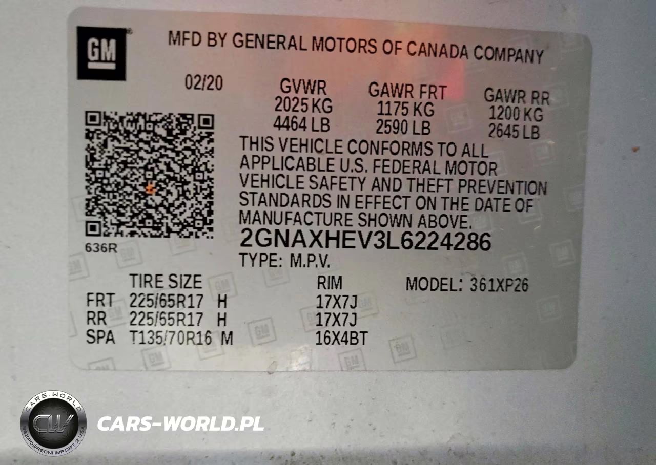 2020 Chevrolet Equinox Ls VIN:2GNAXHEV3L6224286 - 12