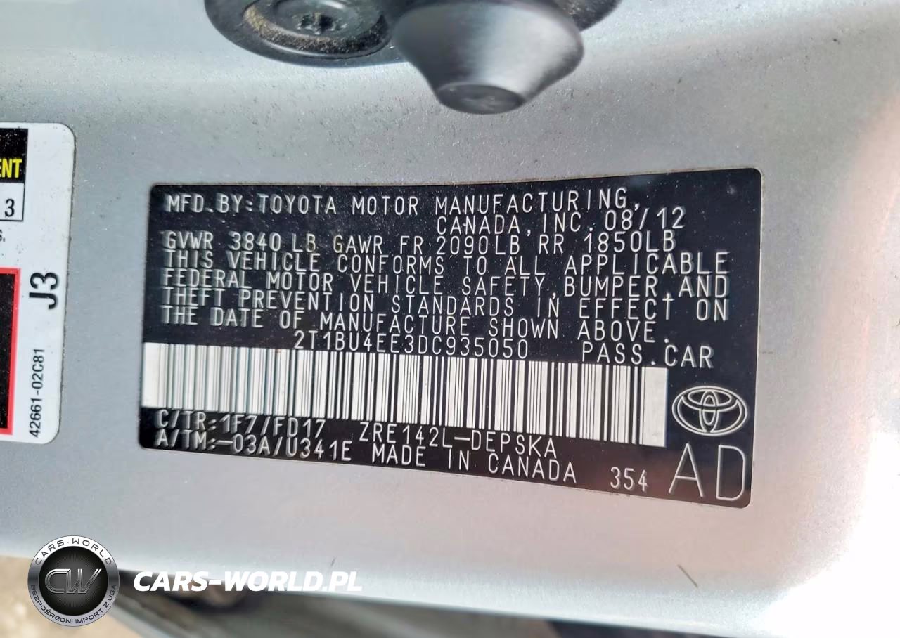 2013 Toyota Corolla S VIN:2T1BU4EE3DC935050 - 12