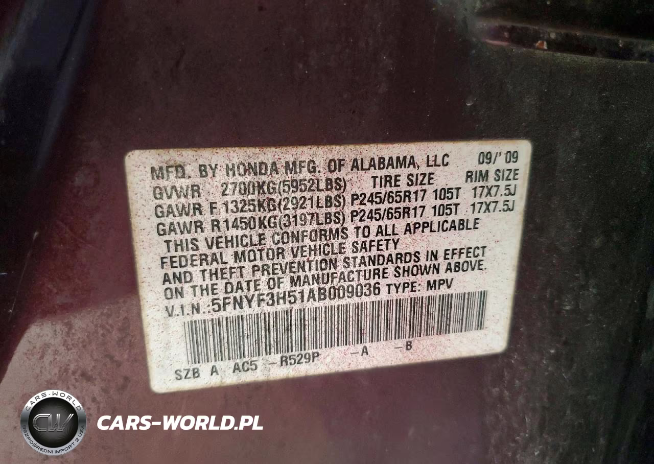 2010 Honda Pilot Exl VIN:5FNYF3H51AB009036 - 13