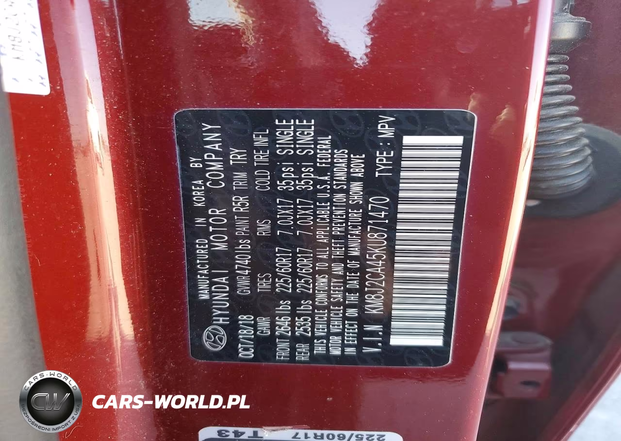 2019 Hyundai Tucson Se VIN:KM8J2CA45KU871470 - 12