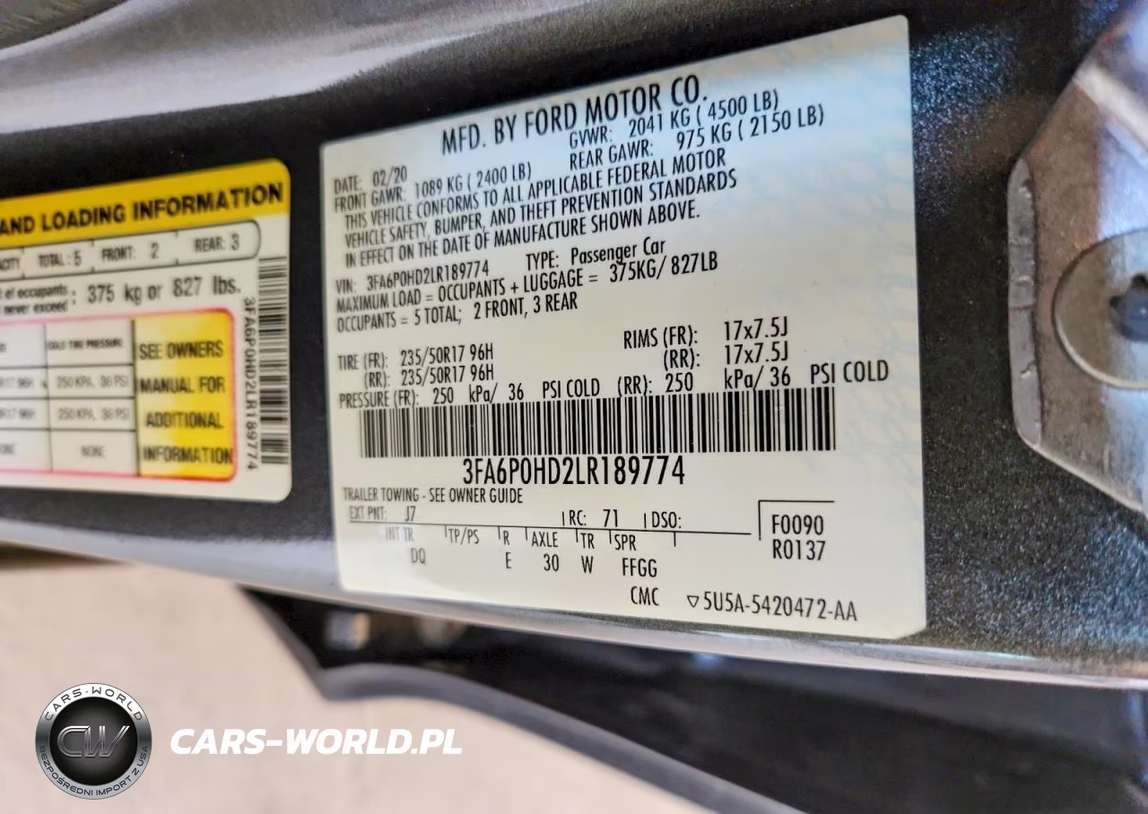 2020 Ford Fusion VIN:3FA6P0HD2LR189774 - 12