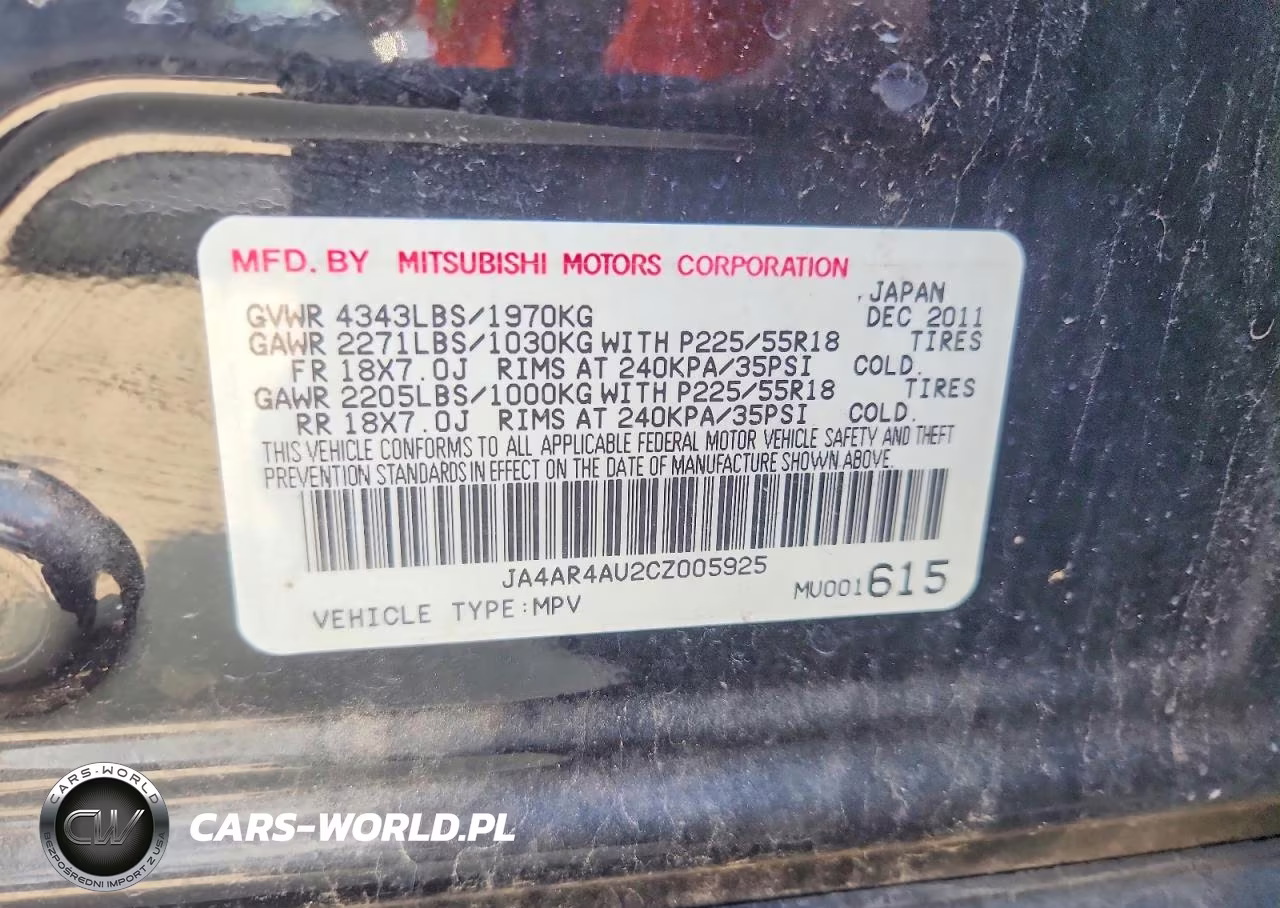 2012 Mitsubishi Outlander Sport Se VIN:JA4AR4AU2CZ005925 - 12