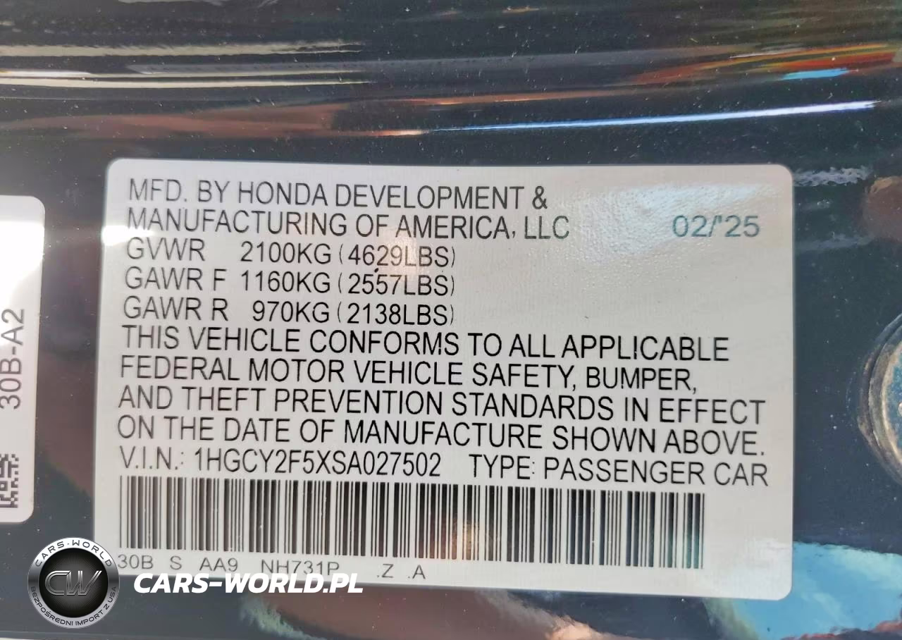 2025 Honda Accord Hybrid Sport VIN:1HGCY2F5XSA027502 - 12