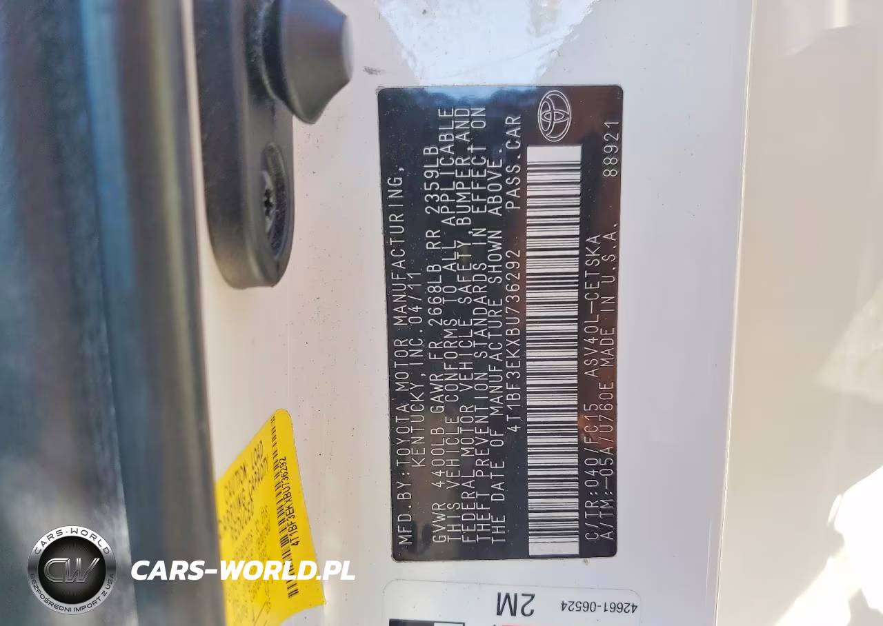 2011 Toyota Camry Se VIN:4T1BF3EKXBU736292 - 12