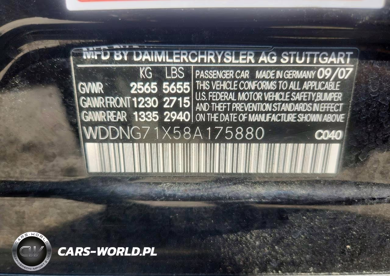 2008 Mercedes-Benz S 550 VIN:WDDNG71X58A175880 - 12