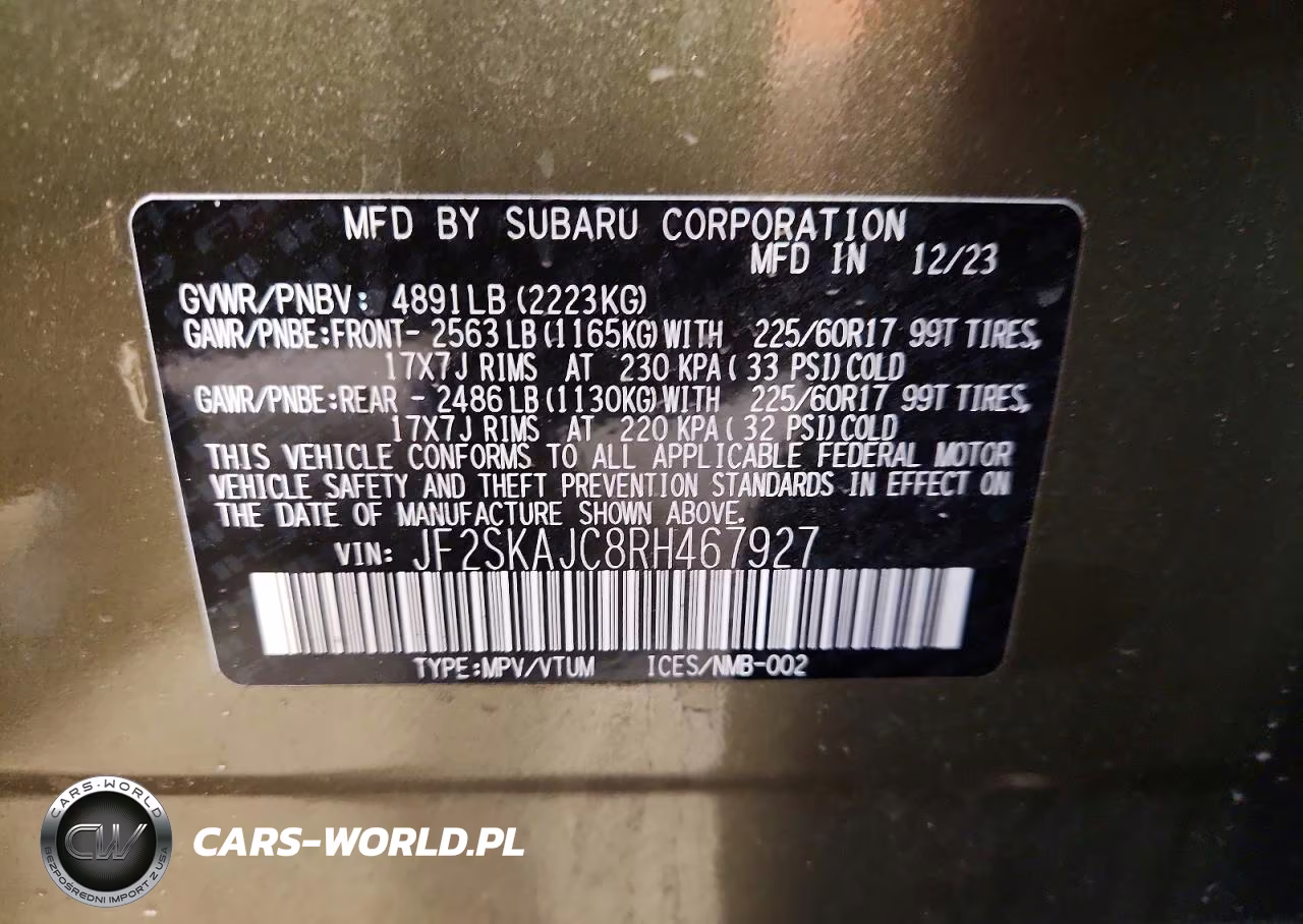 2024 Subaru Forester Wilderness VIN:JF2SKAJC8RH467927 - 13