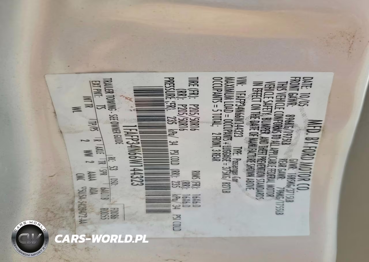 2006 Ford Focus Zx4 VIN:1FAFP34N66W144323 - 12