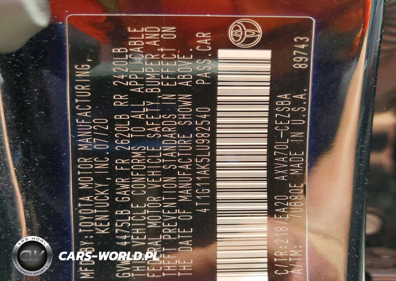 2020 Toyota Camry Se VIN:4T1G11AK5LU982540 - 12