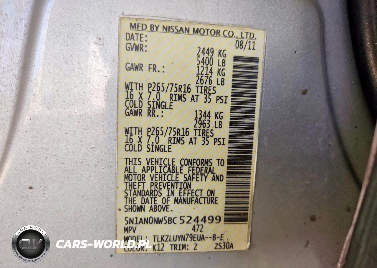 2011 Nissan Xterra X VIN:5N1AN0NW5BC524499 - 14