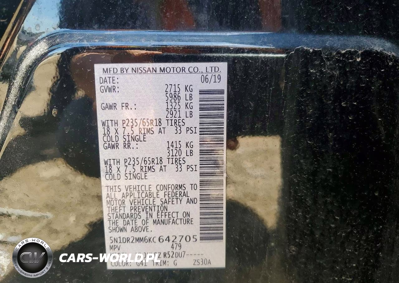 2019 Nissan Pathfinder S VIN:5N1DR2MM6KC642705 - 13