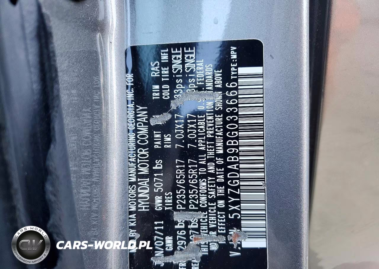 2011 Hyundai Santa Fe Gls VIN:5XYZGDAB9BG033666 - 25