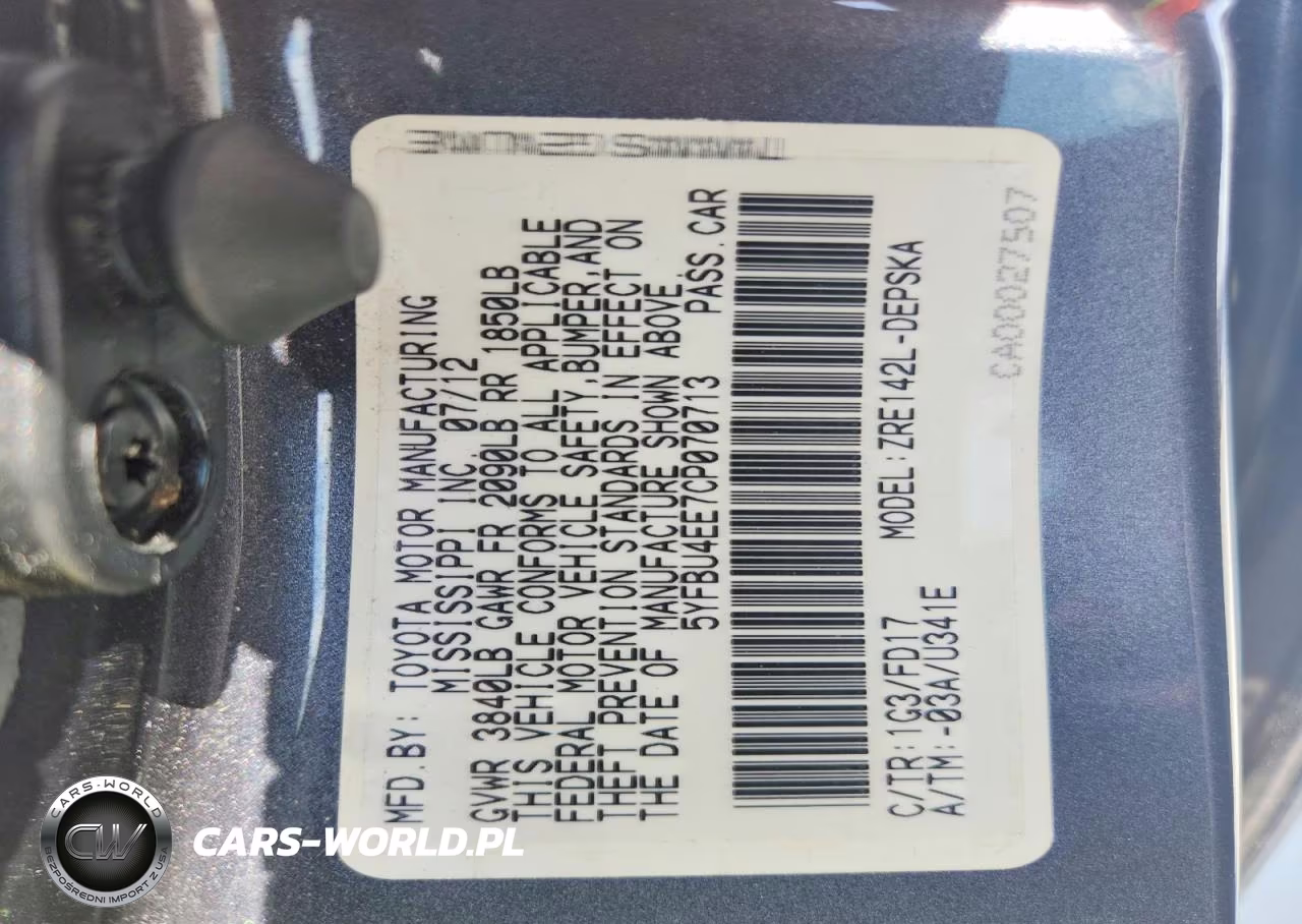 2012 Toyota Corolla S VIN:5YFBU4EE7CP070713 - 12