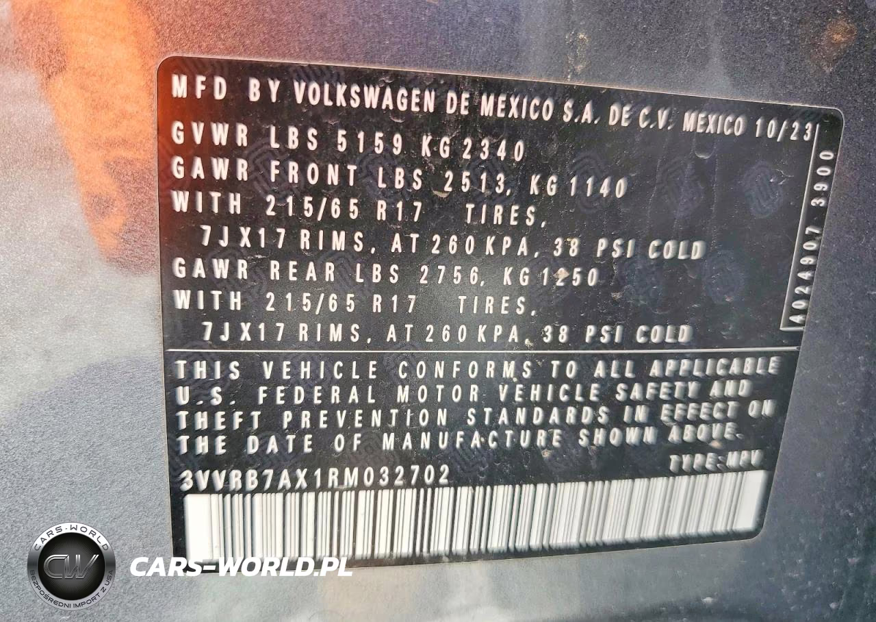 2024 Volkswagen Tiguan S VIN:3VVRB7AX1RM032702 - 13