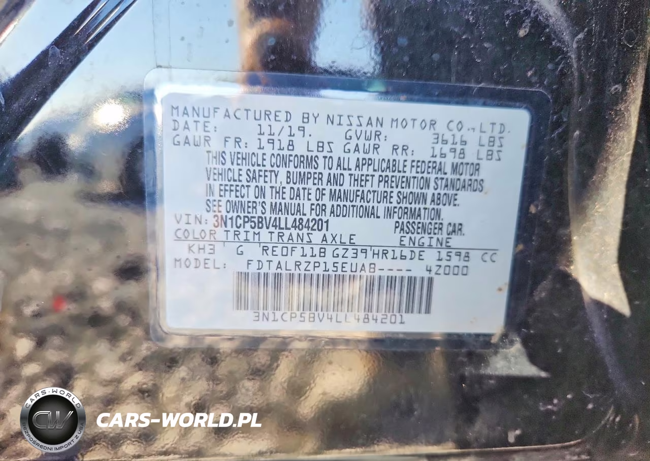 2020 Nissan Kicks S VIN:3N1CP5BV4LL484201 - 13