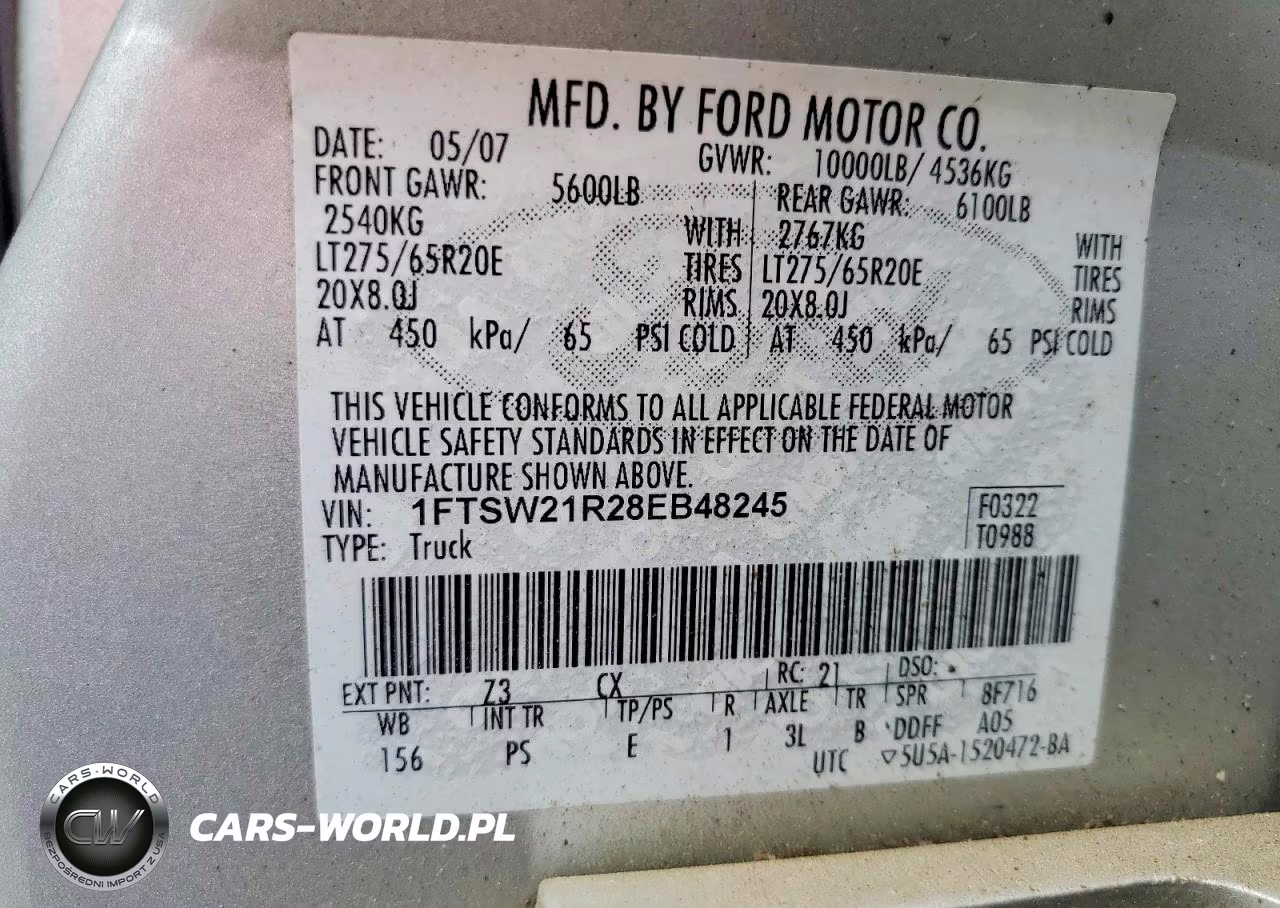 2008 Ford F250 Super Duty VIN:1FTSW21R28EB48245 - 12