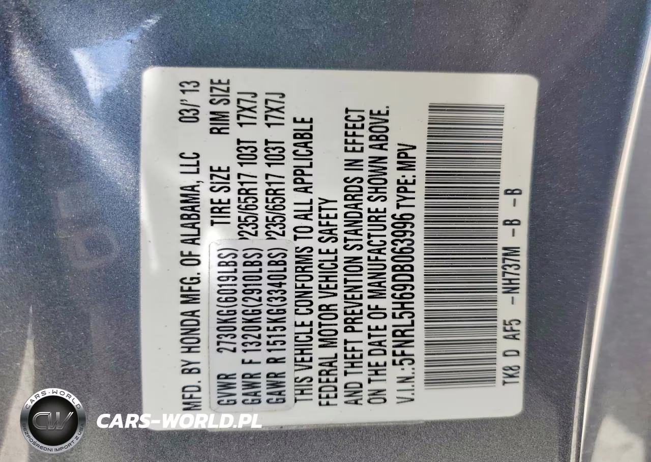 2013 Honda Odyssey Exl VIN:5FNRL5H69DB063996 - 13