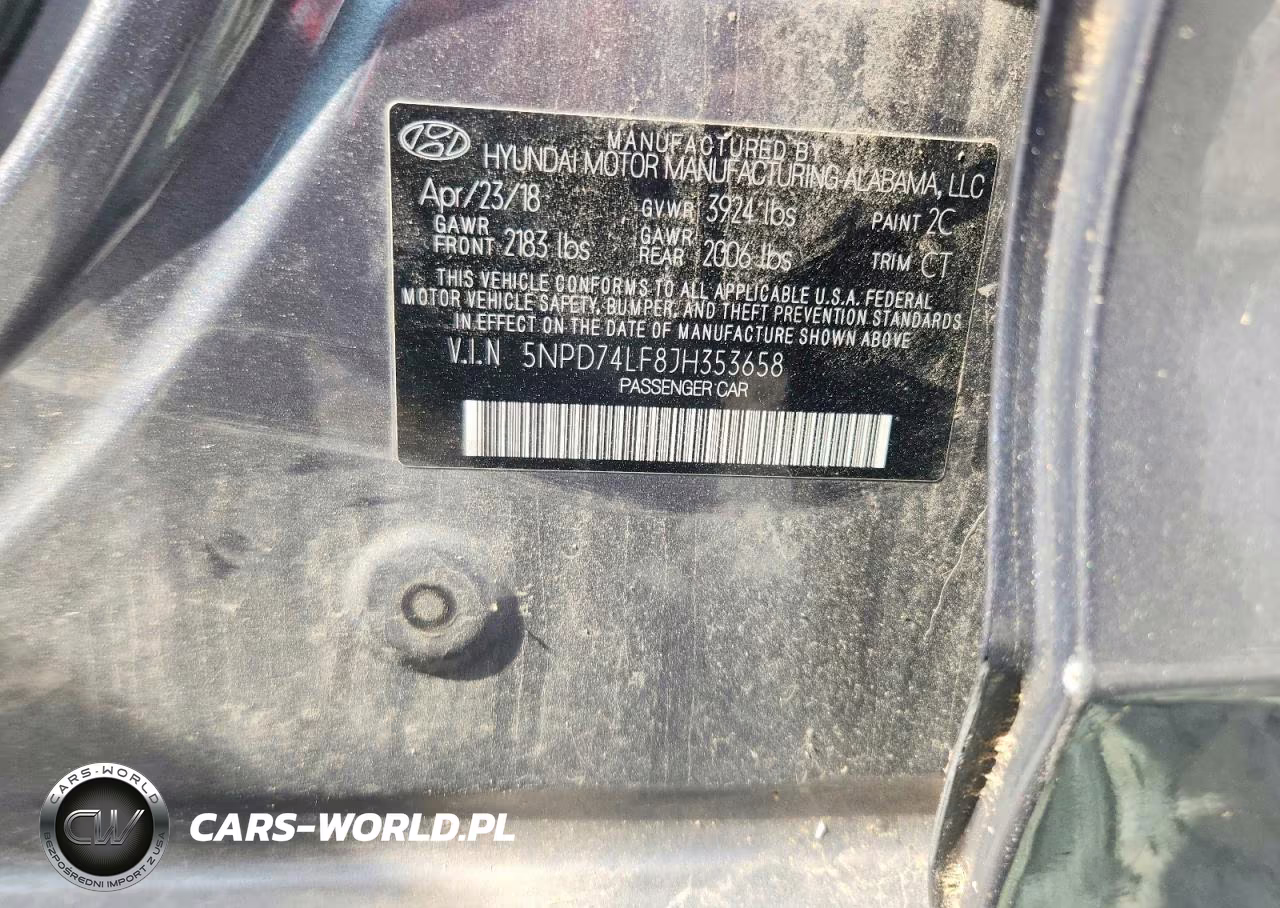 2018 Hyundai Elantra Se VIN:5NPD74LF8JH353658 - 12