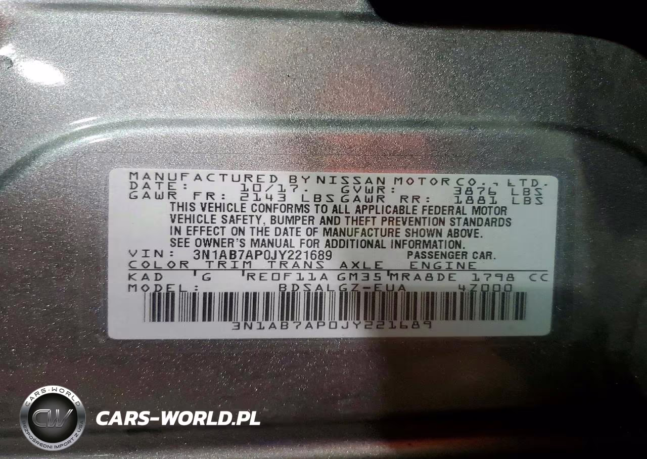 2018 Nissan Sentra Sl VIN:3N1AB7AP0JY221689 - 12