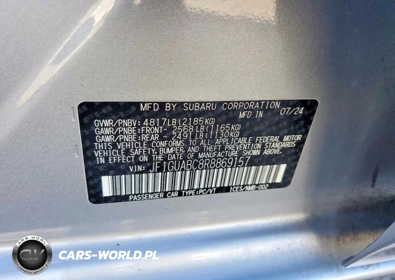 2024 Subaru Impreza VIN:JF1GUABC8R8869157 - 12