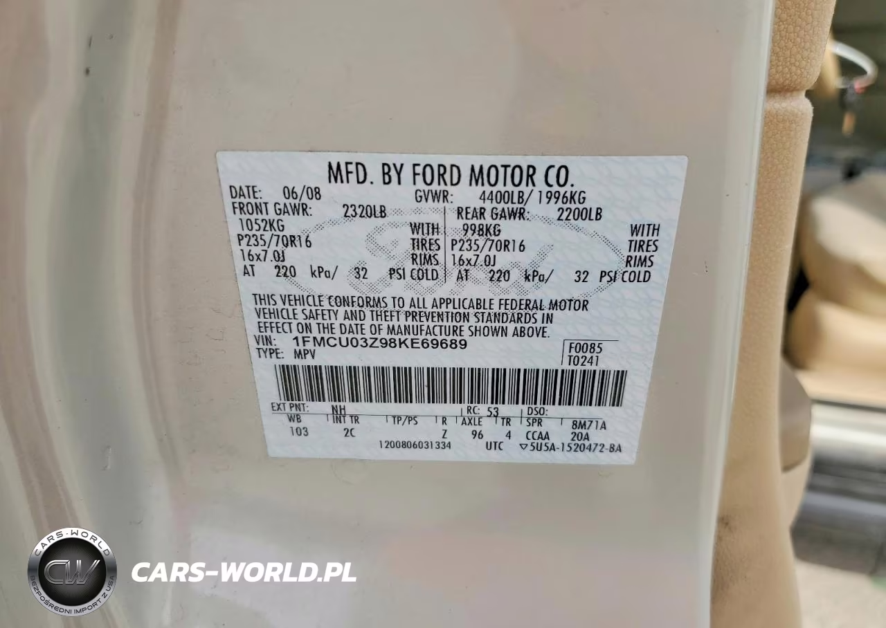 2008 Ford Escape Xlt VIN:1FMCU03Z98KE69689 - 13