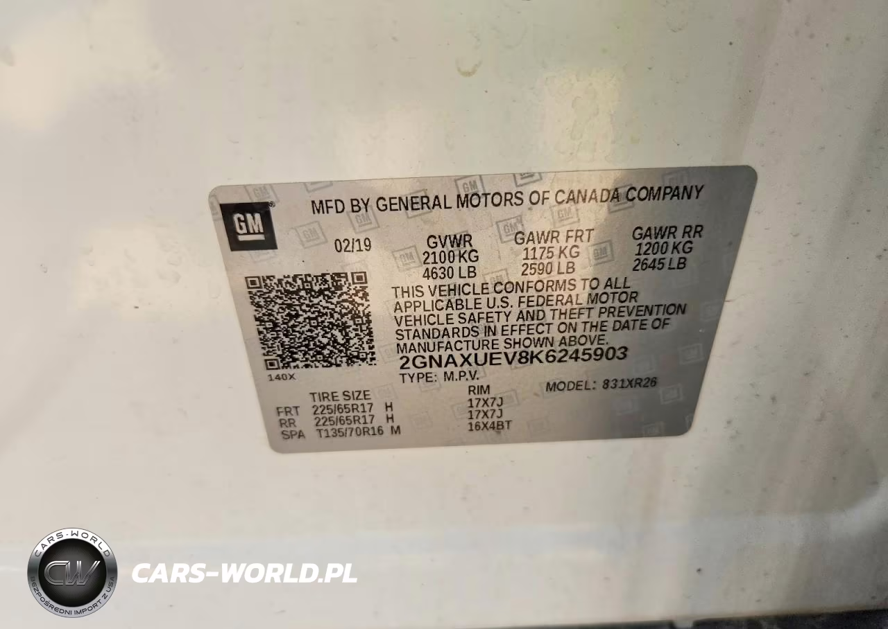 2019 Chevrolet Equinox Lt VIN:2GNAXUEV8K6245903 - 12