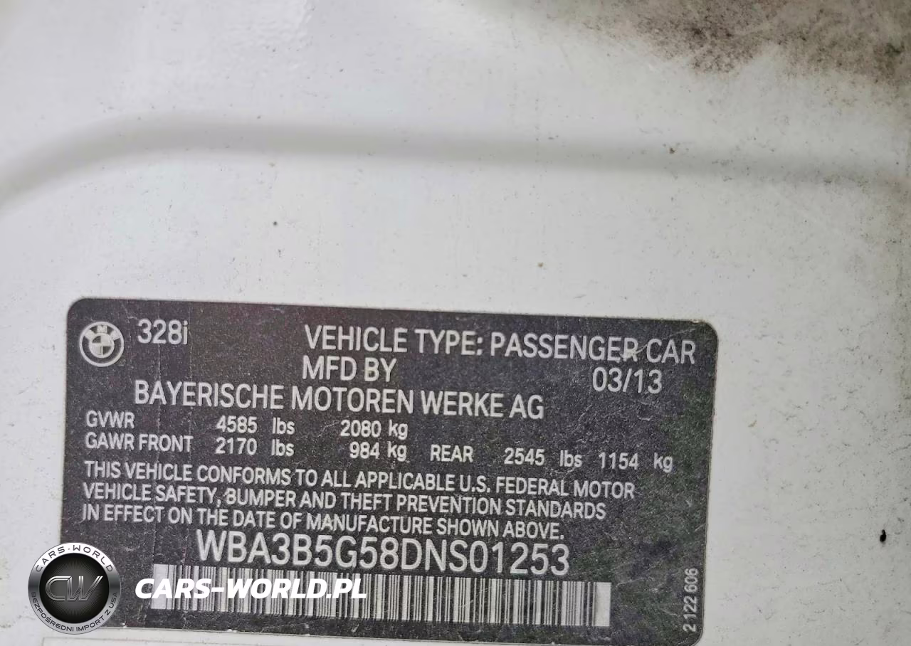 2013 BMW 328 Xi Sulev VIN:WBA3B5G58DNS01253 - 12