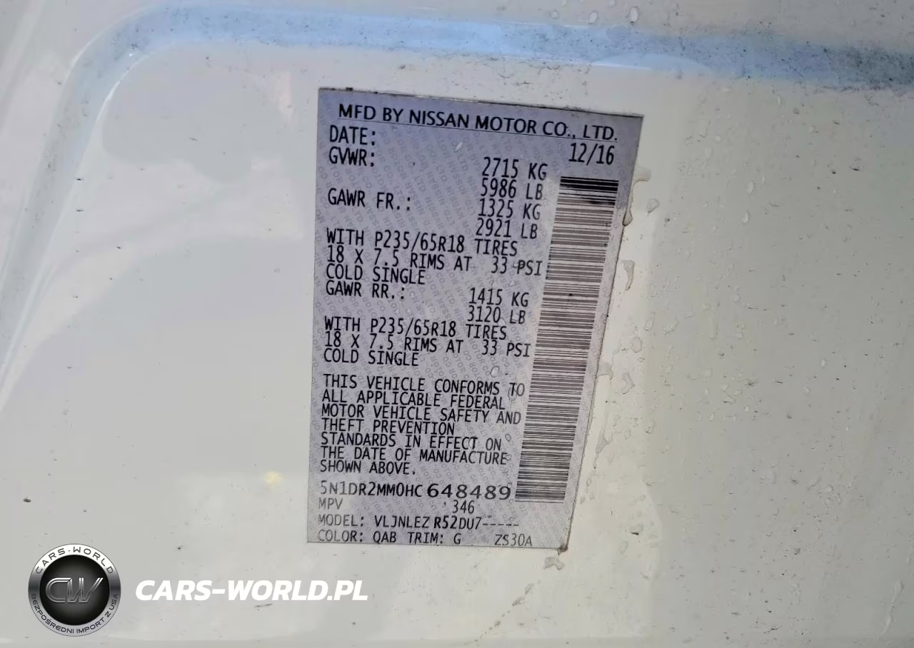 2017 Nissan Pathfinder Sv VIN:5N1DR2MM0HC648489 - 13