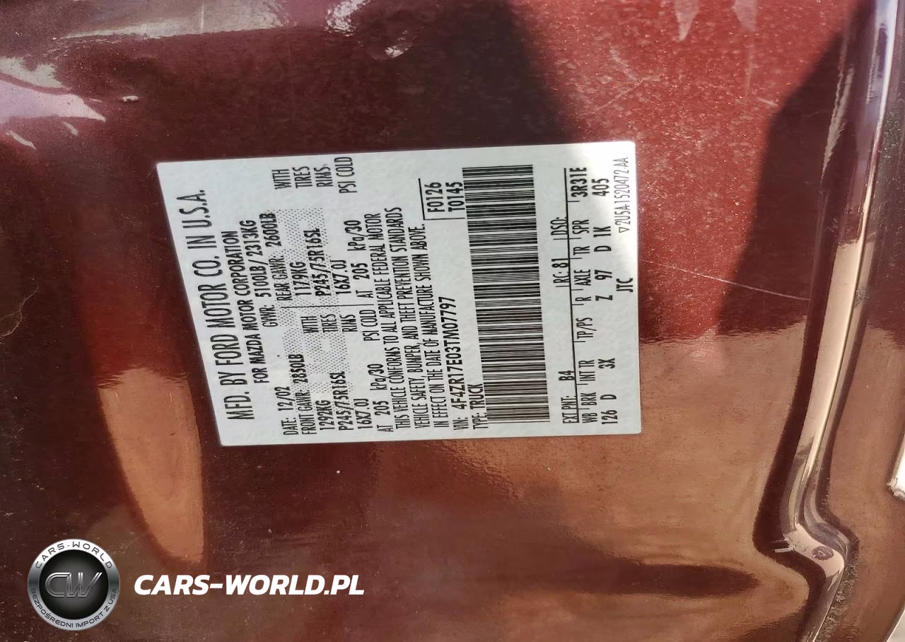 2003 Mazda B4000 Cab Plus VIN:4F4ZR17E03TM07797 - 12